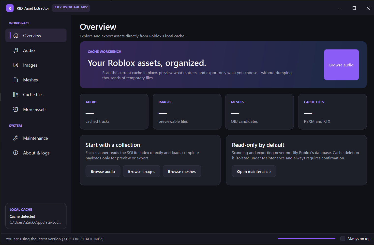 RBX Asset Extractor application screenshot